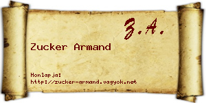 Zucker Armand névjegykártya